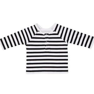 june & january | onyx striped henley top unisex 24mo black white